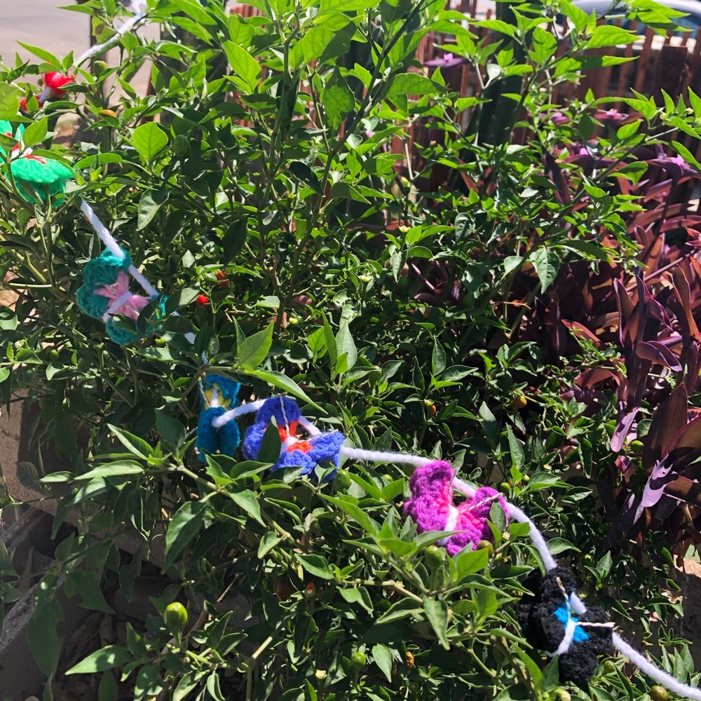 🎉HP🎉🌈Handmade Crochet Rainbow Butterfly Garland🌈 - Picture 5 of 10